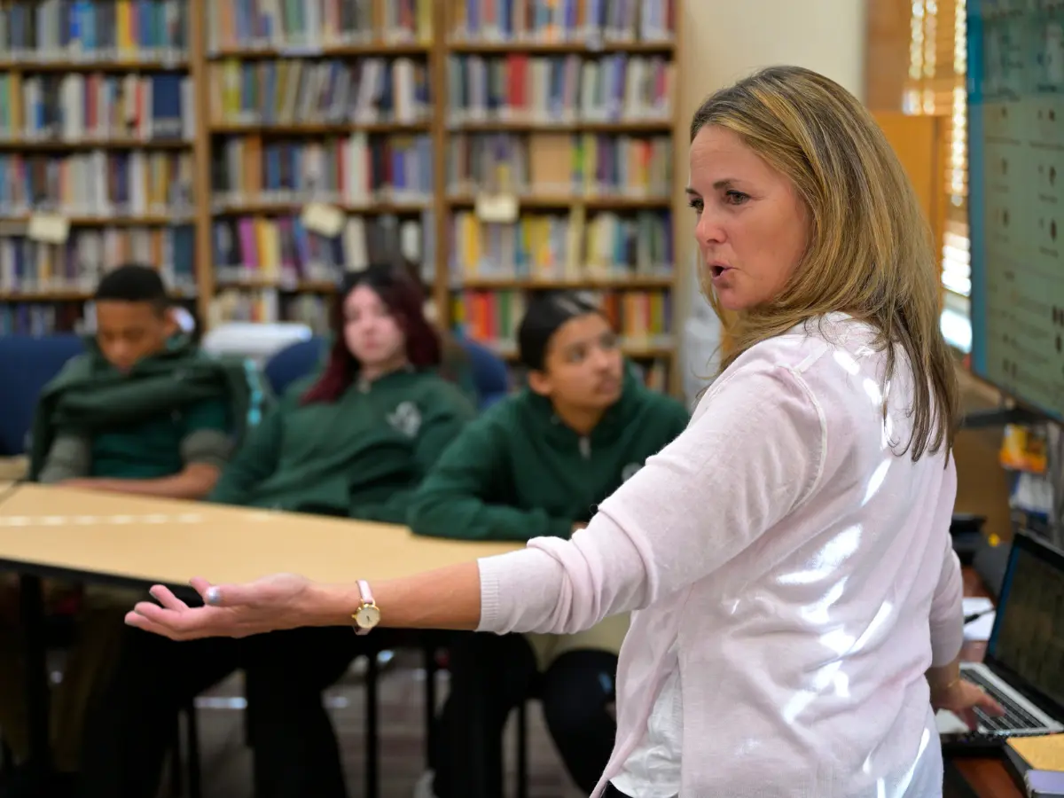 Students and educators attending a Holocaust education program at HAMEC